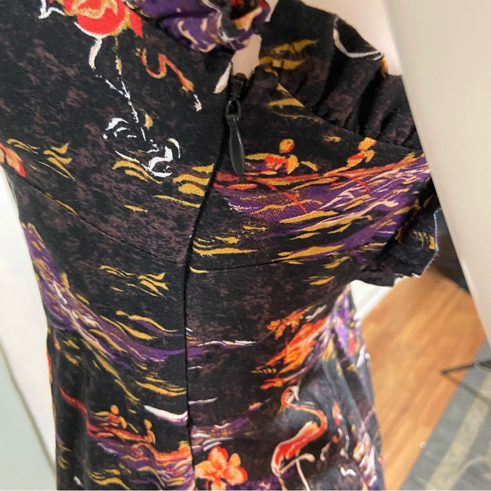 Free People Beach Party Paradise Flamingo Hawaiian Midi Sun Dress Linen Blend 0 - Picture 11 of 16